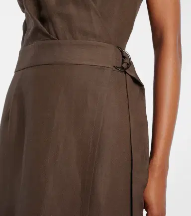 Brunello Cucinelli Twill wrap dress | Thumbnail 2