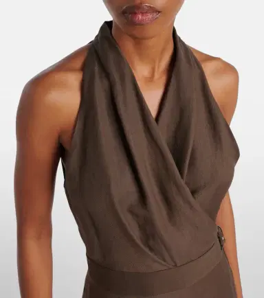 Brunello Cucinelli Twill wrap dress | Thumbnail 4
