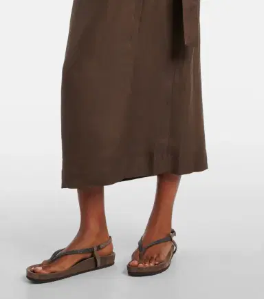 Brunello Cucinelli Twill wrap dress | Thumbnail 5