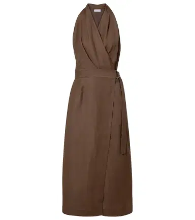 Brunello Cucinelli Twill wrap dress | Thumbnail 1