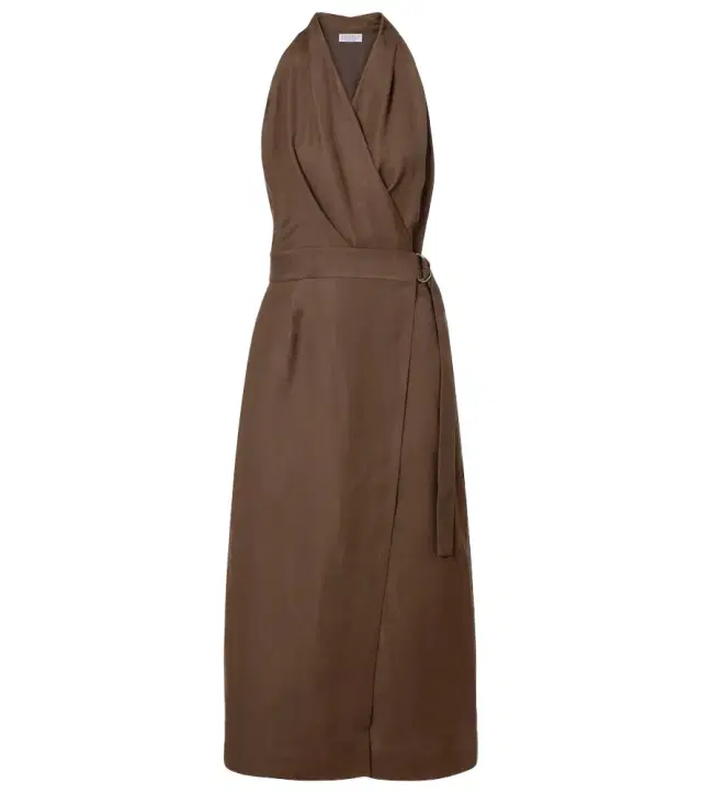 Brunello Cucinelli Twill wrap dress
