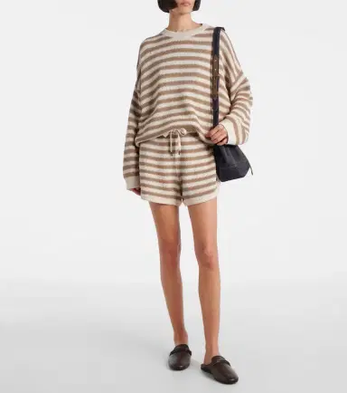 Brunello Cucinelli Striped cotton-blend shorts | Thumbnail 4