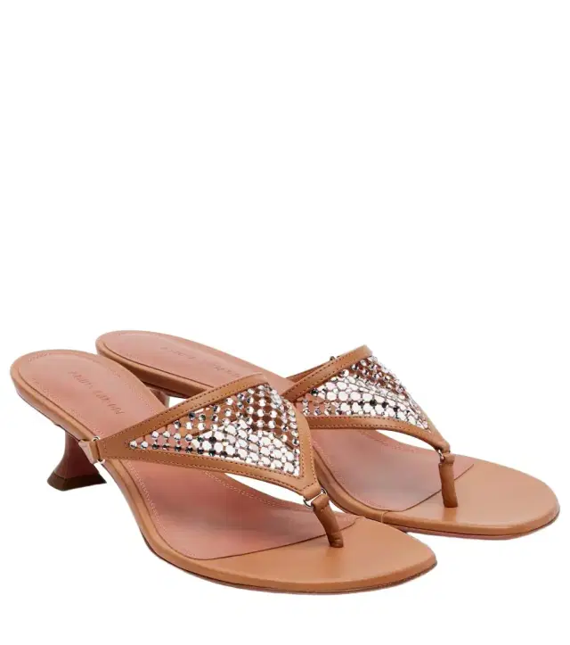 Amina Muaddi Cameron 45 embellished thong sandals