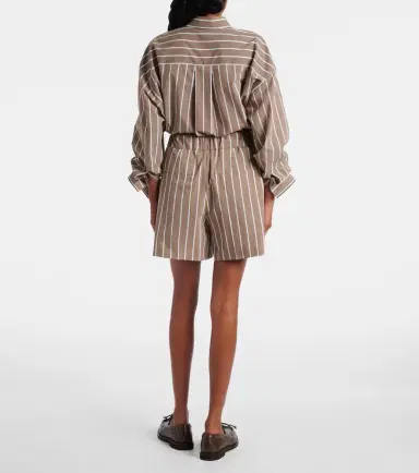 Brunello Cucinelli Striped cotton-blend Bermuda shorts | Thumbnail 3