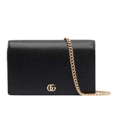 Gucci GG Petite Marmont leather wallet on chain | Thumbnail 1 Gucci GG Petite Marmont leather wallet on chain | Thumbnail 1