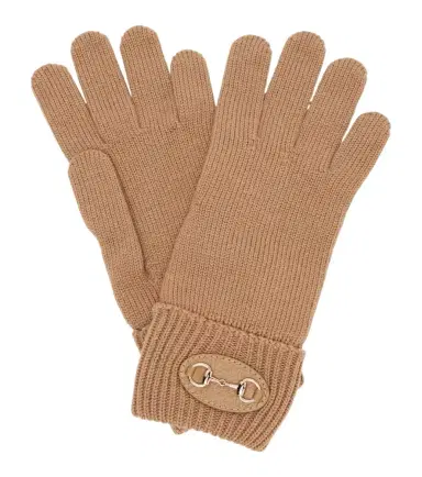 Gucci Horsebit ribbed-knit wool gloves | Thumbnail 1
