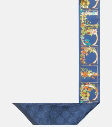 Gucci GG floral printed silk scarf | Thumbnail 3