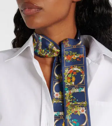 Gucci GG floral printed silk scarf | Thumbnail 4