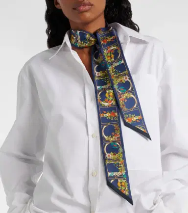 Gucci GG floral printed silk scarf | Thumbnail 5