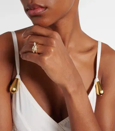 Bottega Veneta Knot gold-plated sterling silver ring | Thumbnail 4
