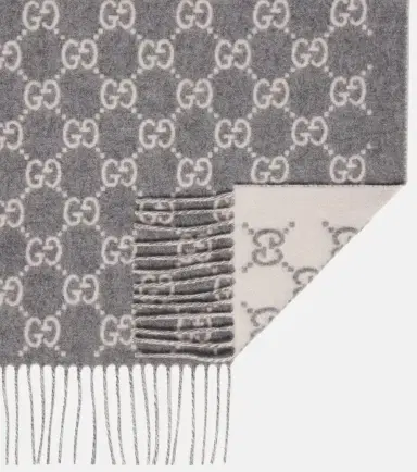 Gucci GG fringed cashmere scarf | Thumbnail 3