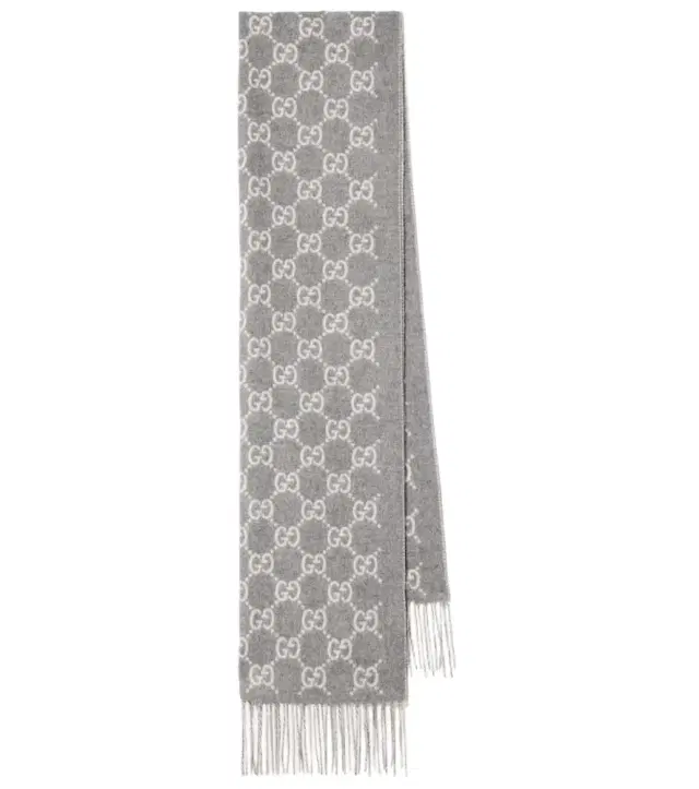 Gucci GG fringed cashmere scarf
