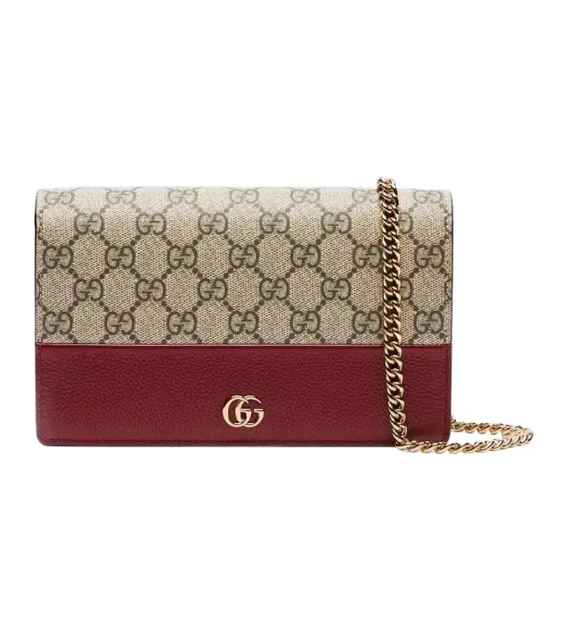 GG Marmont Petite leather wallet on chain