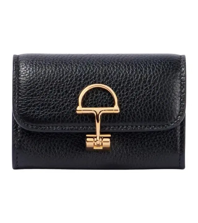 Horsebit leather card case