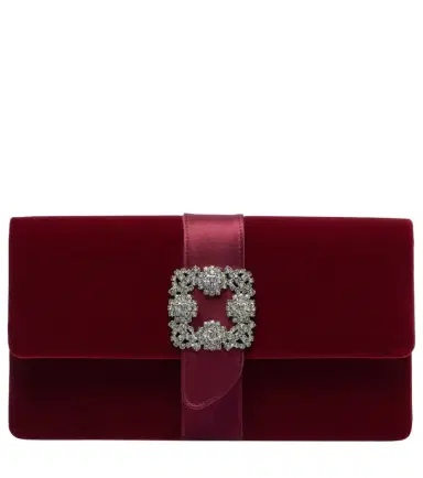 Manolo Blahnik Capri embellished velvet clutch | Thumbnail 1