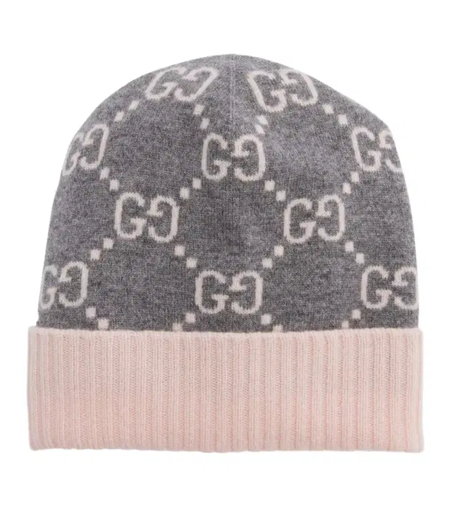GG cashmere jacquard beanie