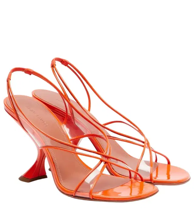 Amina Muaddi Lena 90 PVC and patent leather sandals