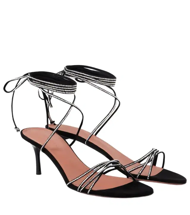 Amina Muaddi Lori 60 crystal-embellished suede sandals