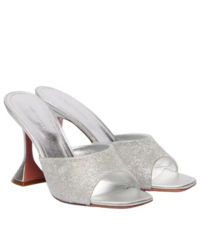 Amina Muaddi Lupita 95 embellished leather mules