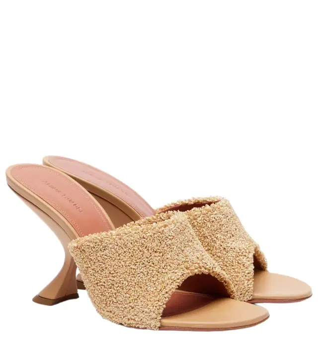 Amina Muaddi Taylor 90 raffia-effect mules