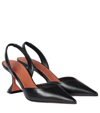 Amina Muaddi Holli 70 leather slingback pumps | Thumbnail 1
