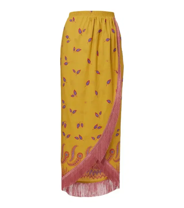 Valentino Printed cotton midi skirt