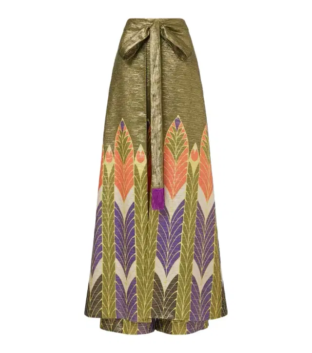 Valentino Printed silk-blend wide-leg pants