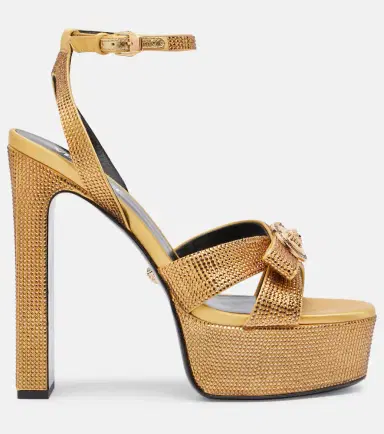 Versace Gianni Ribbon 140 satin platform sandals | Thumbnail 3 Versace Gianni Ribbon 140 satin platform sandals | Thumbnail 3