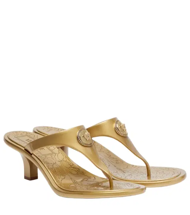 Versace Alia 55 metallic thong sandals