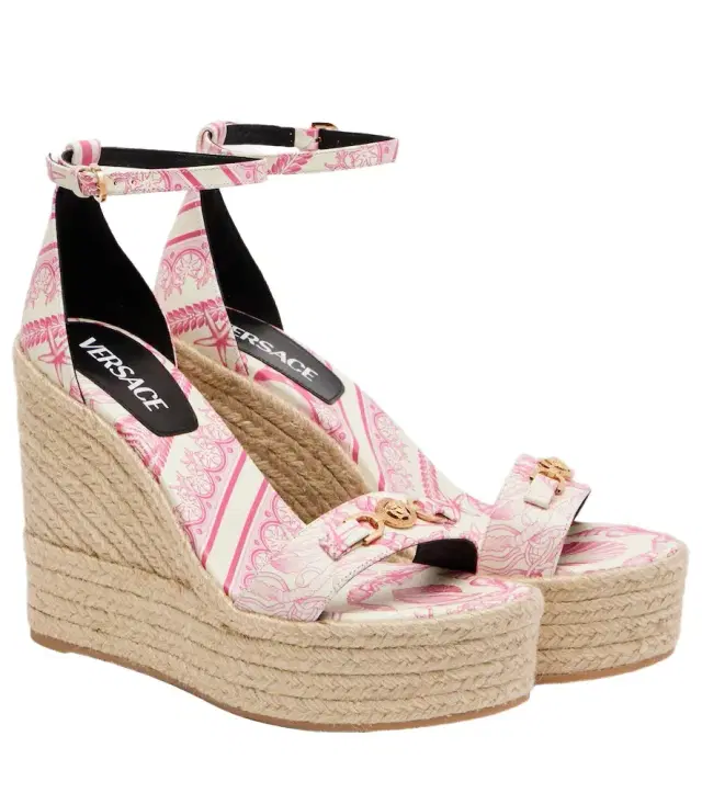 Versace Medusa '95 leather espadrille wedges