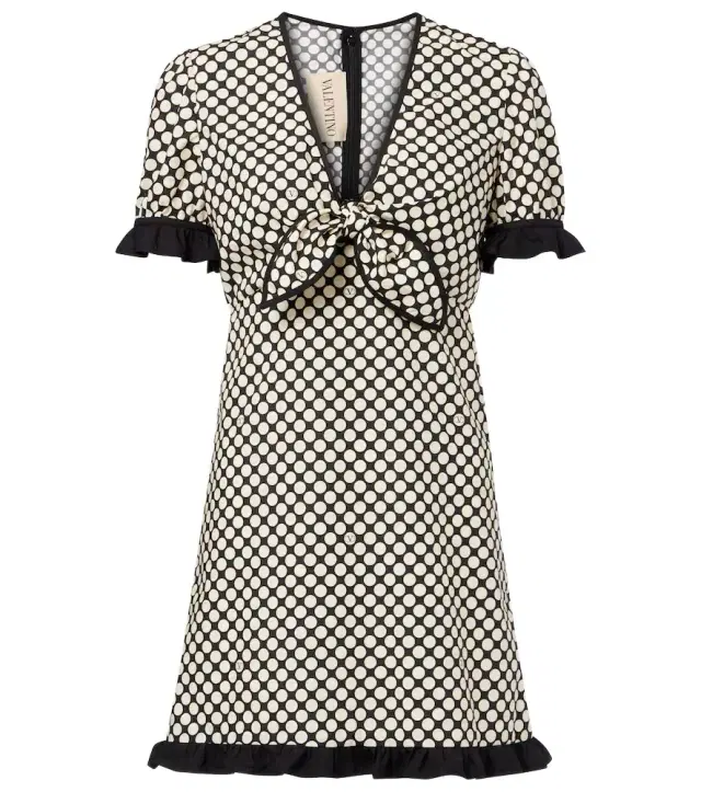 Valentino Ruffled polka-dot cotton poplin minidress