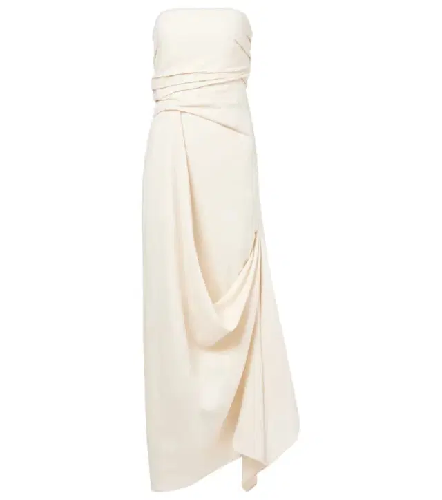 Staud Caravaggio draped linen maxi dress
