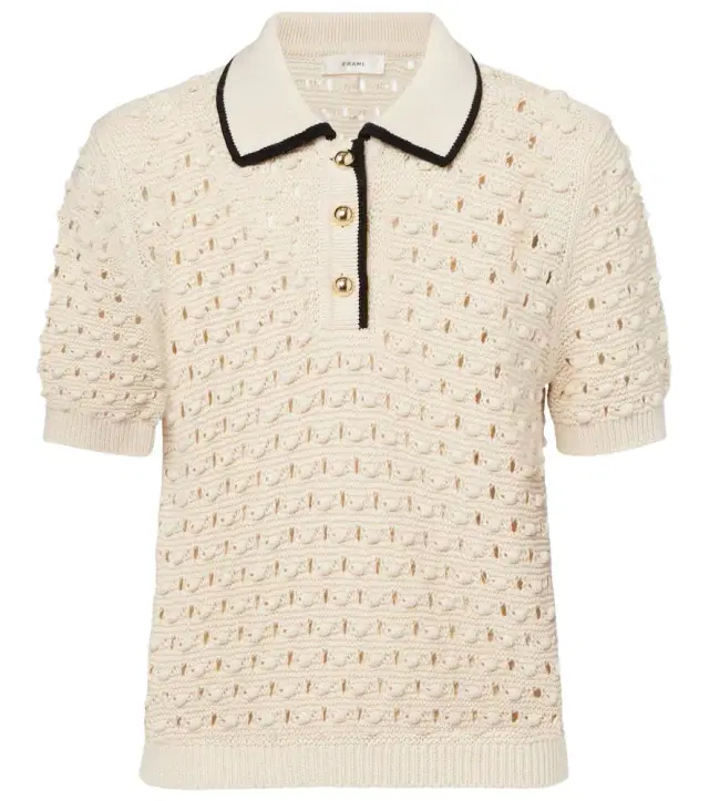 Frame Bauble pointelle cotton polo shirt
