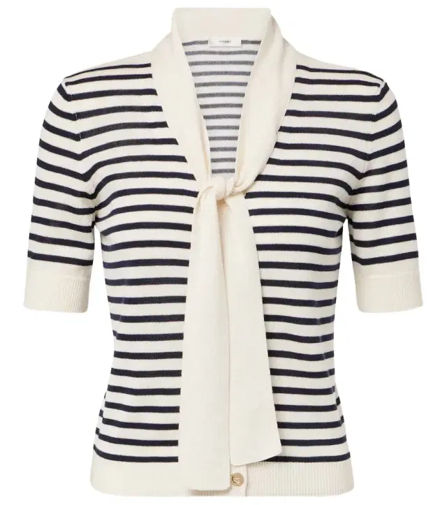 Frame The Sailor striped tie-neck sweater