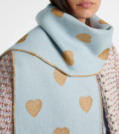 Valentino Heart fringed wool-blend scarf | Thumbnail 4