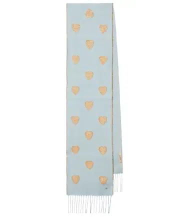 Valentino Heart fringed wool-blend scarf | Thumbnail 1