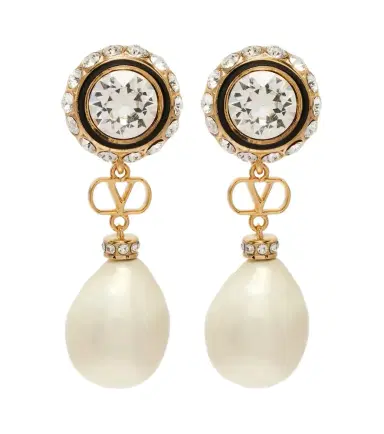 Valentino VLogo embellished drop earrings | Thumbnail 1 Valentino VLogo embellished drop earrings | Thumbnail 1