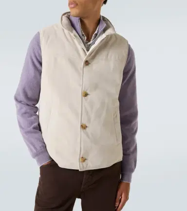 Brunello Cucinelli Suede down vest | Thumbnail 3 Brunello Cucinelli Suede down vest | Thumbnail 3