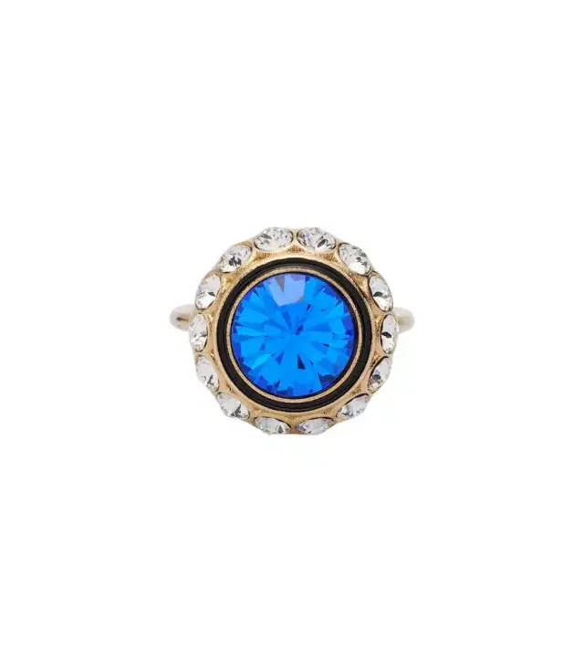 Valentino VLogo crystal-embellished ring