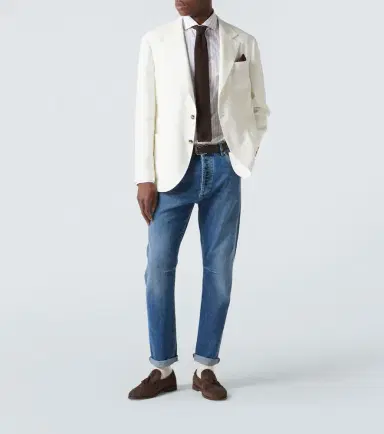 Brunello Cucinelli Striped cotton poplin shirt | Thumbnail 2