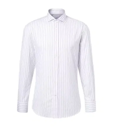 Brunello Cucinelli Striped cotton poplin shirt | Thumbnail 1