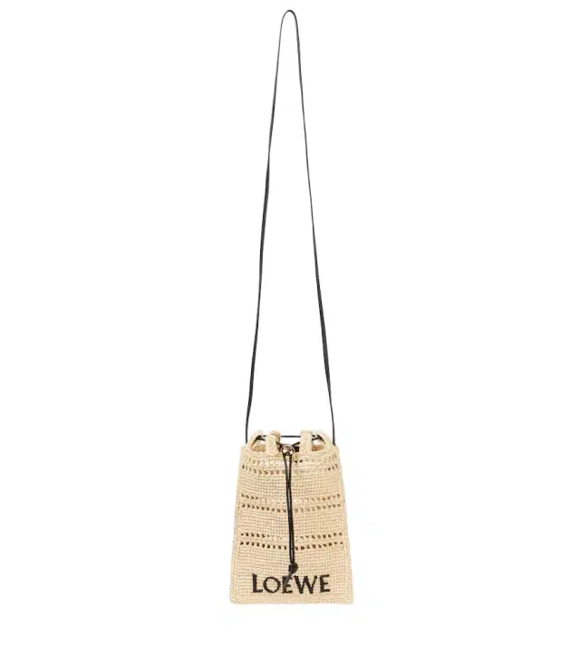 Loewe Paula's Ibiza raffia pouch with strap