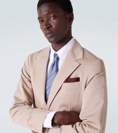 Brunello Cucinelli Striped silk pocket square | Thumbnail 2