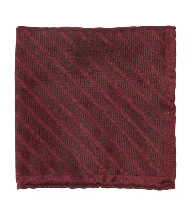 Striped silk pocket square