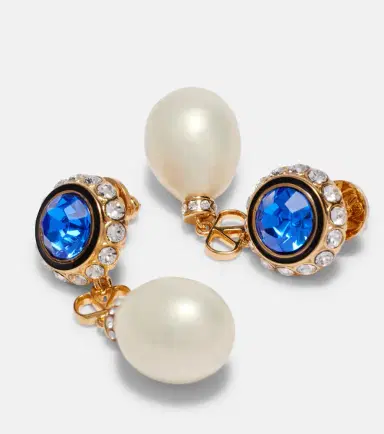 Valentino VLogo embellished drop earrings | Thumbnail 2