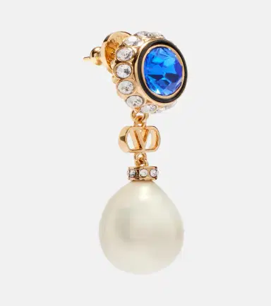 Valentino VLogo embellished drop earrings | Thumbnail 4