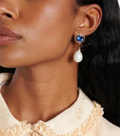 Valentino VLogo embellished drop earrings | Thumbnail 5