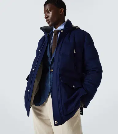 Brunello Cucinelli Wool flannel down jacket | Thumbnail 3 Brunello Cucinelli Wool flannel down jacket | Thumbnail 3