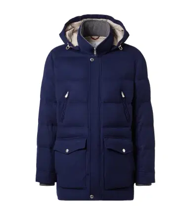 Brunello Cucinelli Wool flannel down jacket | Thumbnail 1 Brunello Cucinelli Wool flannel down jacket | Thumbnail 1