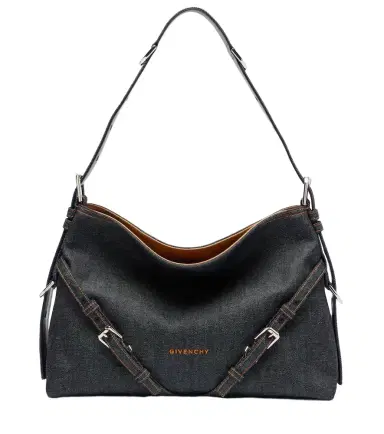 Givenchy Voyou Medium denim shoulder bag | Thumbnail 1 Givenchy Voyou Medium denim shoulder bag | Thumbnail 1